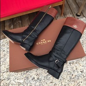 COACH tall leather boots